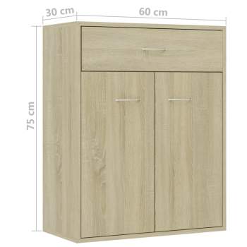  Sideboard Sonoma-Eiche 60x30x75 cm Holzwerkstoff