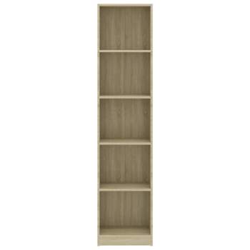  Bücherregal 5 Fächer Sonoma-Eiche 40x24x175 cm Holzwerkstoff