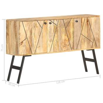  Sideboard 118x30x75 cm Massivholz Mango