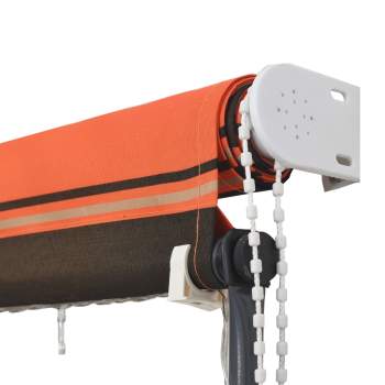  Einziehbare Markise mit LED 250x150 cm Orange und Braun