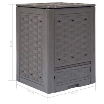  Gartenkomposter 2 Stk. Braun 60x60x83cm 600 L Kunststoff Rattan