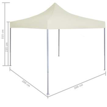  Profi-Partyzelt Faltbar 2×2 m Stahl Creme