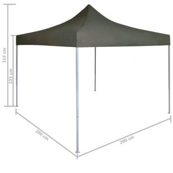  Profi-Partyzelt Faltbar 2×2 m Stahl Anthrazit