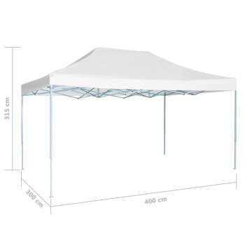  Profi-Partyzelt Faltbar 3 x 4 m Stahl Weiß