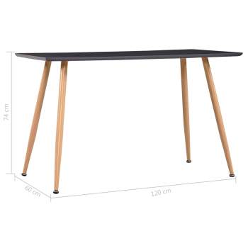  Esstisch Grau und Eichefarben 120×60×74 cm MDF