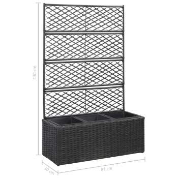  Pflanzkübel mit Rankgitter 3 Töpfe 83×30×130 cm Poly Rattan 