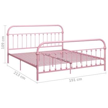  Bettgestell Rosa Metall 180x200 cm