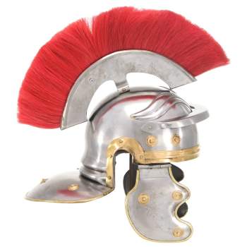  Römischer Soldaten-Helm Antik Replik für LARP Silbern Stahl 