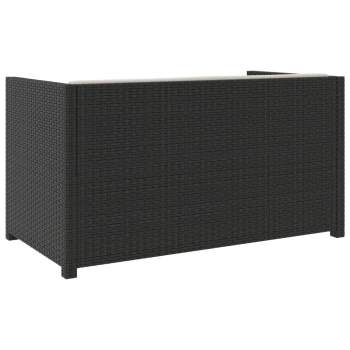  5-tlg. Garten-Lounge-Set mit Auflagen Poly Rattan Schwarz