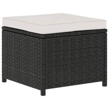  5-tlg. Garten-Lounge-Set mit Auflagen Poly Rattan Schwarz