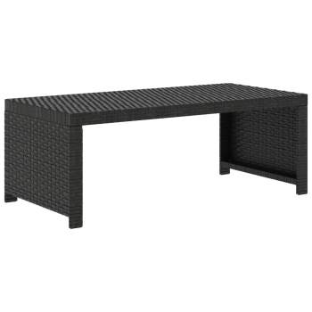  5-tlg. Garten-Lounge-Set mit Auflagen Poly Rattan Schwarz