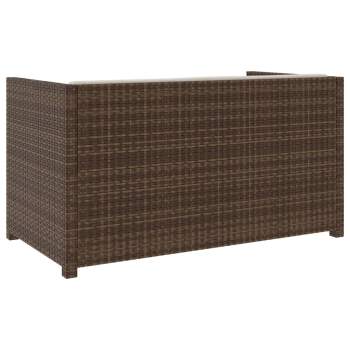  5-tlg. Garten-Lounge-Set mit Auflagen Poly Rattan Braun