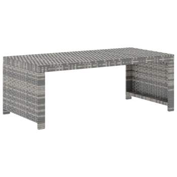  5-tlg. Garten-Lounge-Set mit Auflagen Poly Rattan Grau