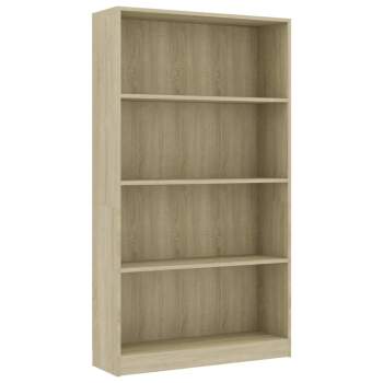  Bücherregal 4 Fächer Sonoma-Eiche 80x24x142 cm Holzwerkstoff