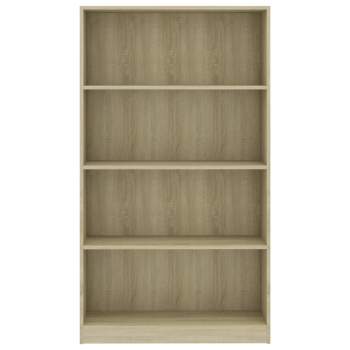  Bücherregal 4 Fächer Sonoma-Eiche 80x24x142 cm Holzwerkstoff