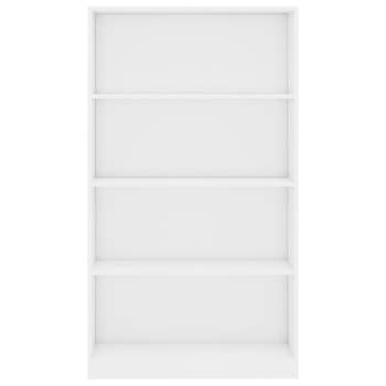  Bücherregal 4 Fächer Hochglanz-Weiß 80x24x142 cm Holzwerkstoff