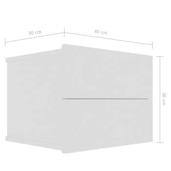  Nachttische 2 Stk. Hochglanz-Weiß 40x30x30 cm Holzwerkstoff