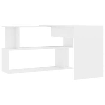  Eckschreibtisch Hochglanz-Weiß 200x50x76 cm Holzwerkstoff
