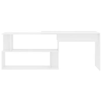  Eckschreibtisch Hochglanz-Weiß 200x50x76 cm Holzwerkstoff