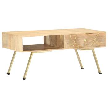  Couchtisch 95x50x42 cm Massivholz Mango