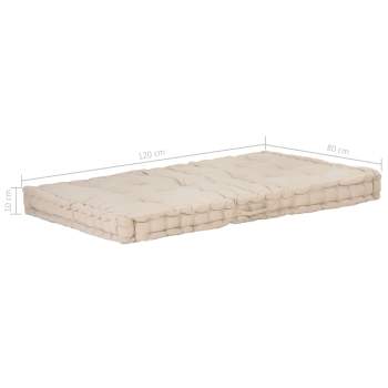  Palettenkissen Baumwolle 120×80×10 cm Beige