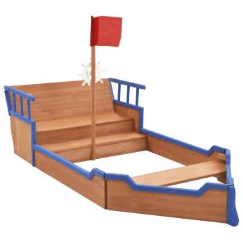  Sandkasten Piratenschiff Tannenholz 190x94,5x101 cm