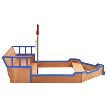  Sandkasten Piratenschiff Tannenholz 190x94,5x101 cm