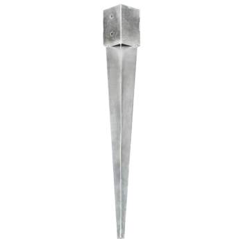  Erdspieße 6 Stk. Silbern 10×10×91 cm Verzinkter Stahl