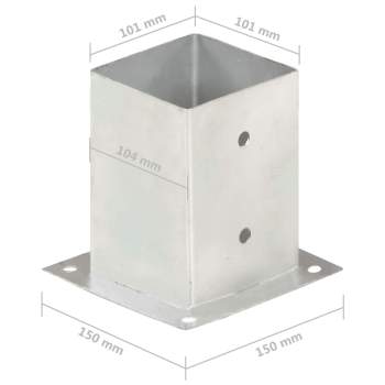 Pfostenanker 4 Stk. Metall 101 mm