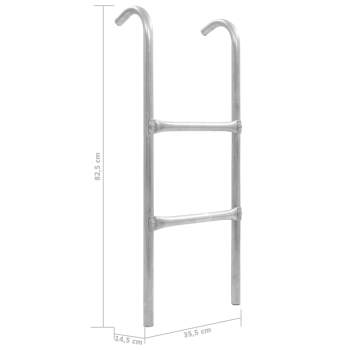  2-stufige Trampolinleiter Stahl Silbern 72 cm