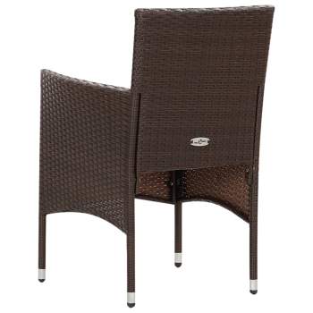  4-tlg. Garten-Lounge-Set mit Auflagen Poly Rattan Braun