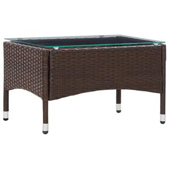  4-tlg. Garten-Lounge-Set mit Auflagen Poly Rattan Braun