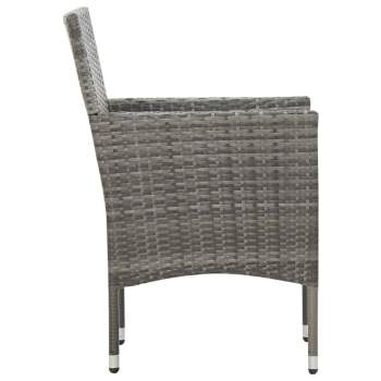  4-tlg. Garten-Lounge-Set mit Auflagen Poly Rattan Grau