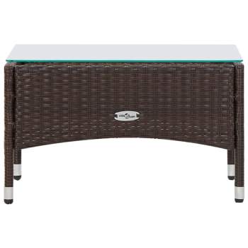  4-tlg. Garten-Lounge-Set mit Auflagen Poly Rattan Braun