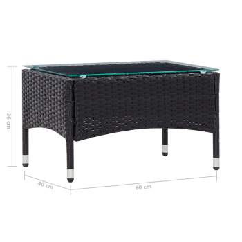  4-tlg. Garten-Lounge-Set mit Auflagen Poly Rattan Schwarz