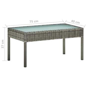  4-tlg. Garten-Lounge-Set mit Auflagen Poly Rattan Grau