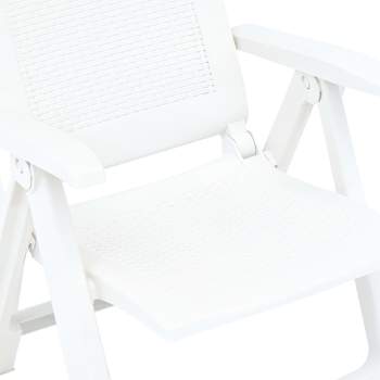 Verstellbare Gartenstühle 2 Stk. Kunststoff Weiß