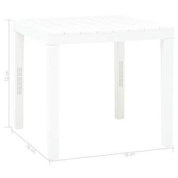  Gartentisch Weiß 78 x 78 x 72 cm Kunststoff