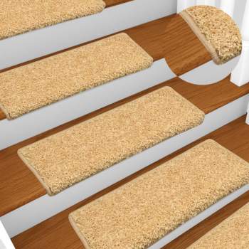  Teppich-Treppenstufen 15 Stk. 65x21x4 cm Beige