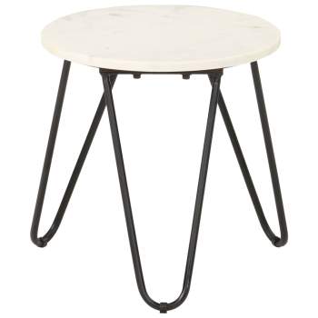 Preview:  Couchtisch Weiß 40×40×40 cm Echtstein in Marmoroptik