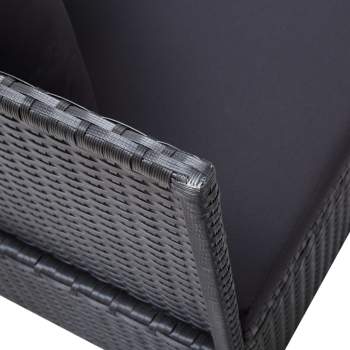 Garten-Sofabett mit Kissen Poly Rattan Schwarz