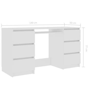  Schreibtisch Weiß 140x50x77 cm Holzwerkstoff