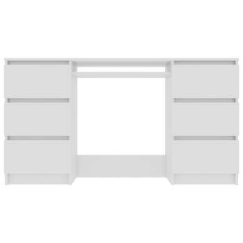  Schreibtisch Hochglanz-Weiß 140x50x77 cm Holzwerkstoff