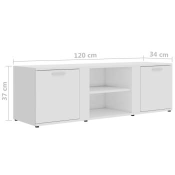  TV-Schrank Hochglanz-Weiß 120x34x37 cm Holzwerkstoff