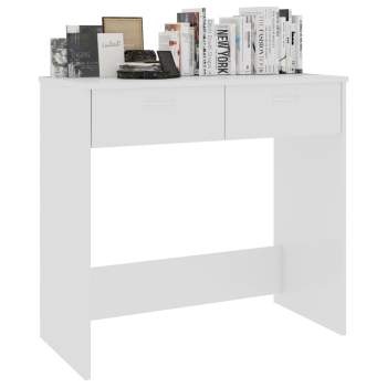  Schreibtisch Hochglanz-Weiß 80x40x75 cm Holzwerkstoff