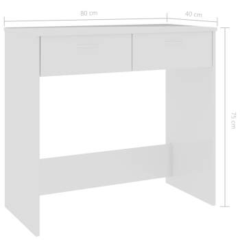  Schreibtisch Hochglanz-Weiß 80x40x75 cm Holzwerkstoff