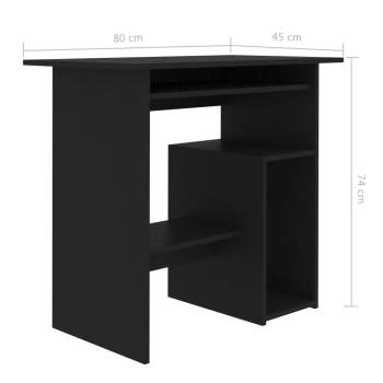  Schreibtisch Schwarz 80x45x74 cm Holzwerkstoff