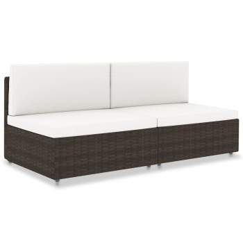  Modulares 2-Sitzer-Sofa Poly Rattan Braun