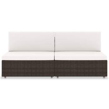 Preview:  Modulares 2-Sitzer-Sofa Poly Rattan Braun