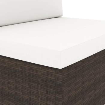  Modulares 2-Sitzer-Sofa Poly Rattan Braun